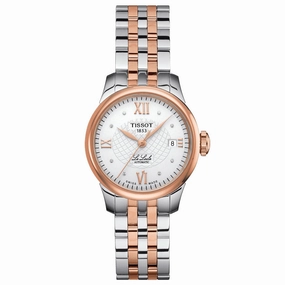 Tissot Le Locle Automatic Lady 25.30mm Silver Dial Diamond Rose Gold PVD Steel Watch T41218316