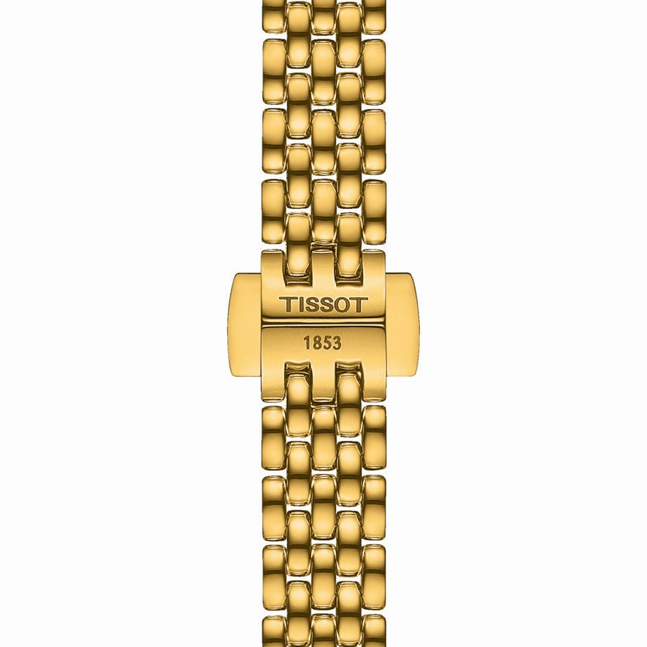 Tissot Lovely Round 19.5mm MOP Diamond Dot Dial Yellow Gold PVD Steel Ladies Quartz Watch T1400096302600