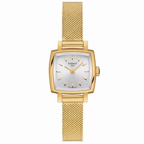 Tissot Lovely Square 20mm Silver Dial Gold PVD Steel Ladies Quartz Watch T0581093303100