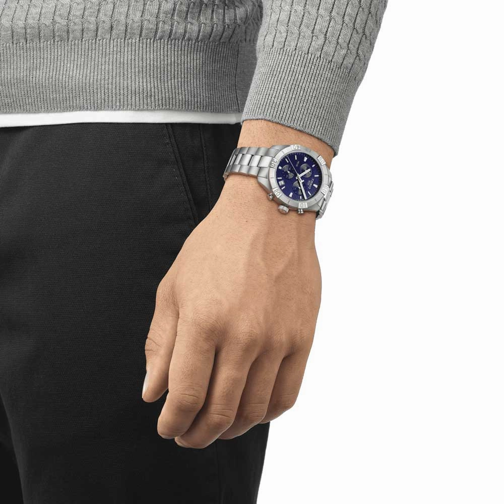 Tissot PR 100 Sport 44mm Blue Dial Quartz Chronograph Gents Watch T1016171104100