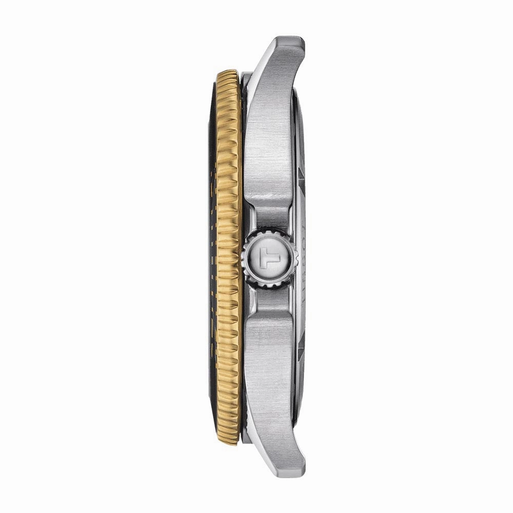 Tissot Seastar 1000 Black Dial 40mm Gold PVD Steel Gents Quartz Watch T1204102205100