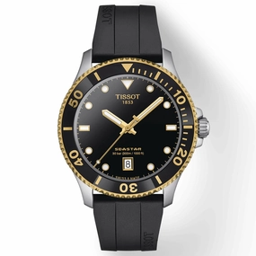 Tissot Seastar 1000 Black Dial 40mm Gold PVD Steel Quartz Watch T1204102705100