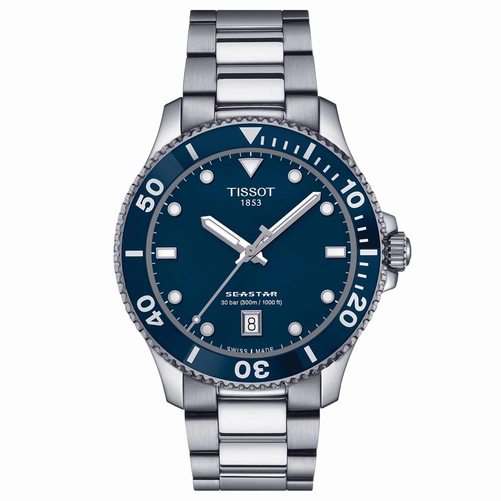 Tissot Seastar 1000 Blue Dial 40mm Quartz Gents Watch T1204101104100