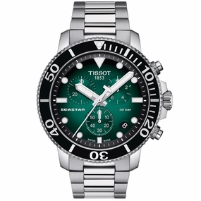 Tissot Seastar 1000 Chronograph 45.5mm Green Dial Gents Quartz Watch T1204171109101