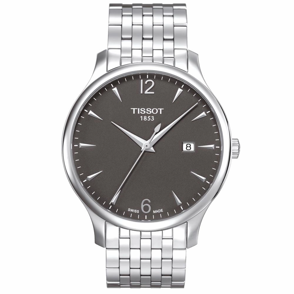 Tissot Tradition 42mm Anthracite Dial Gents Quartz Watch T0636101106700