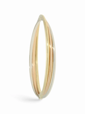 Tri-Colour 9ct Gold Russian Wedding Style Bangle