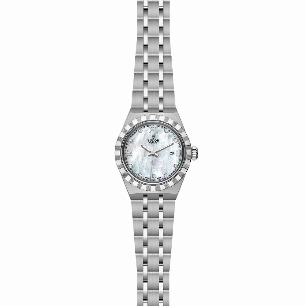 TUDOR Royal 28mm MOP Diamond Set Dial Ladies Watch M28300-0005