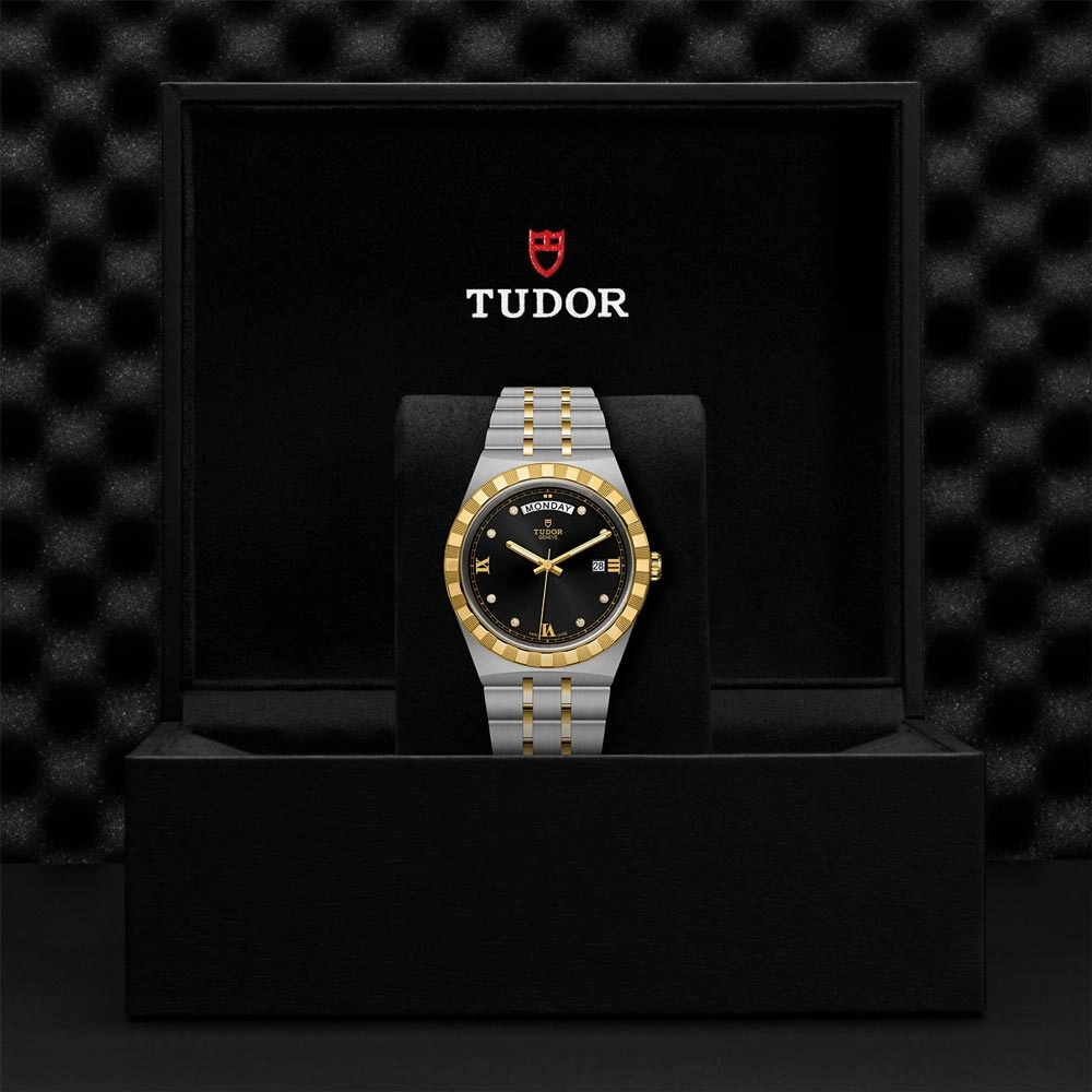 TUDOR Royal 41mm Black Dial Steel & Gold Gents Watch M28603-0005