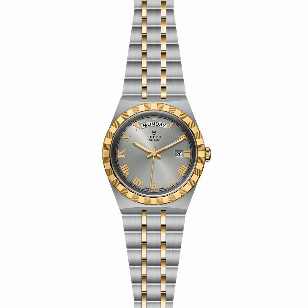 TUDOR Royal 41mm Silver Dial Steel & Gold Gents Watch M28603-0001
