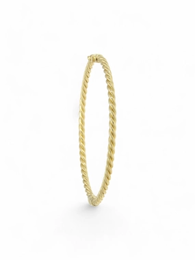 Twisted Hinged Bangle in 9ct Yellow Gold
