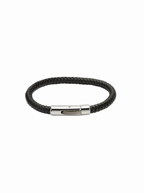 Unique & Co. 21cm Black Leather Bracelet