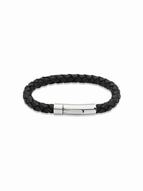 Unique & Co. 21cm Black Leather Bracelet