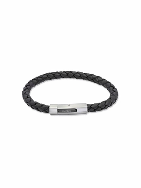 Unique & Co. 21cm Black Leather Bracelet