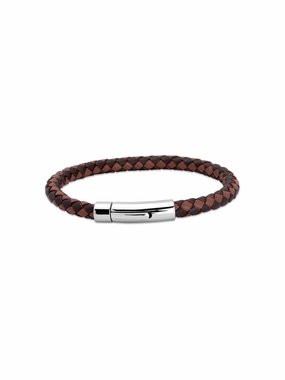 Unique & Co. 21cm Dark and Light Brown Leather Bracelet