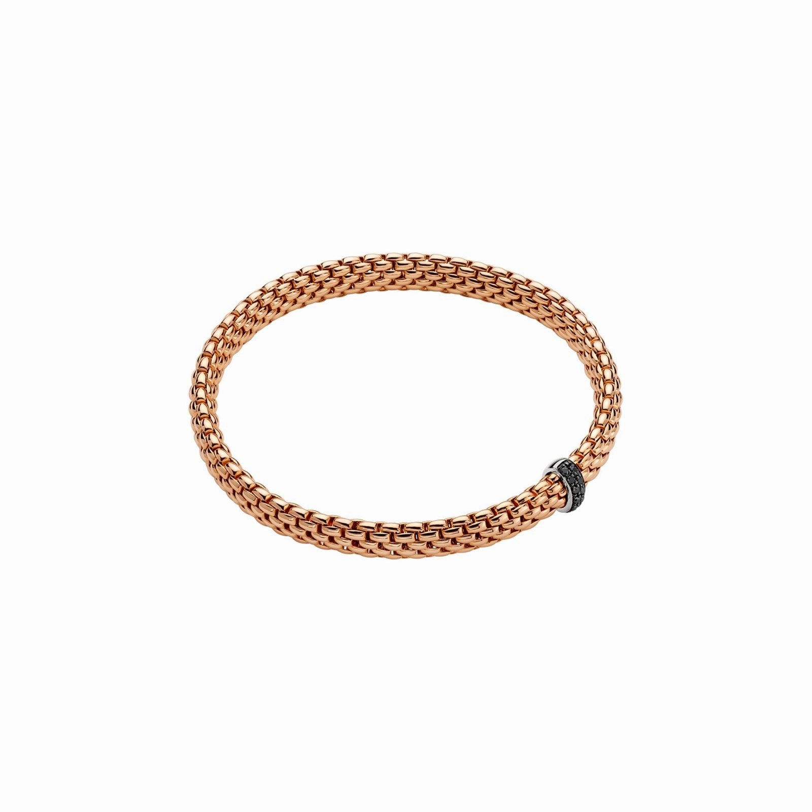 Vendome 18ct Rose & White Gold Black Diamond Flex'it Bracelet 56002BX_BN_R_X1X