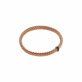 Vendome 18ct Rose & White Gold Black Diamond Flex'it Bracelet 56002BX_BN_R_X1X