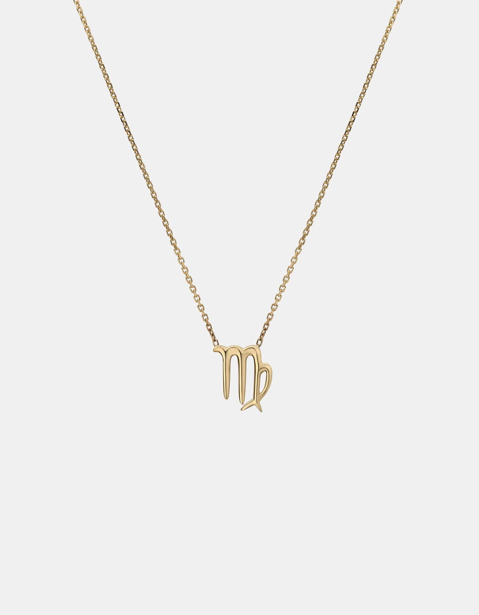 Virgo Astro Pendant Necklace, 14k Gold