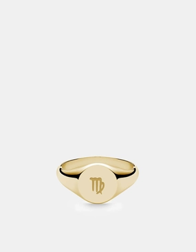 Virgo Astro Signet Ring, 14k Gold