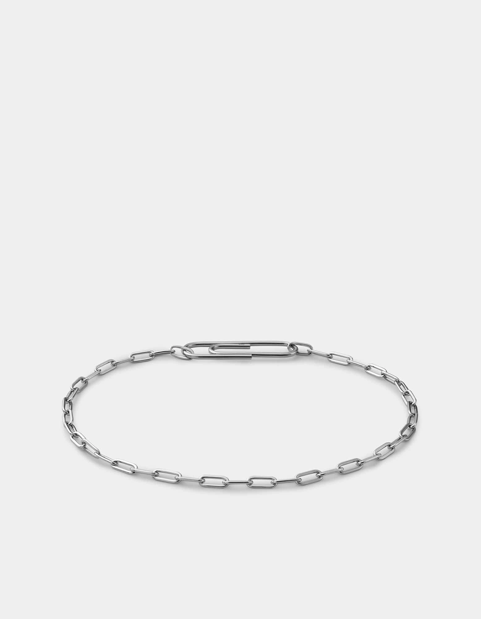 Volt Link Paper Clip Bracelet, Sterling Silver