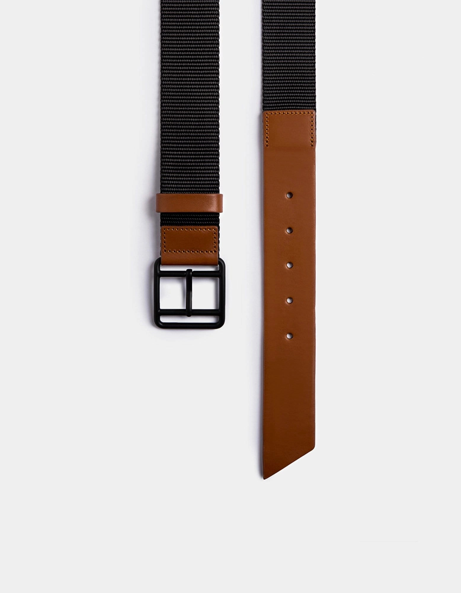 Webbing Belt, Black/Brown