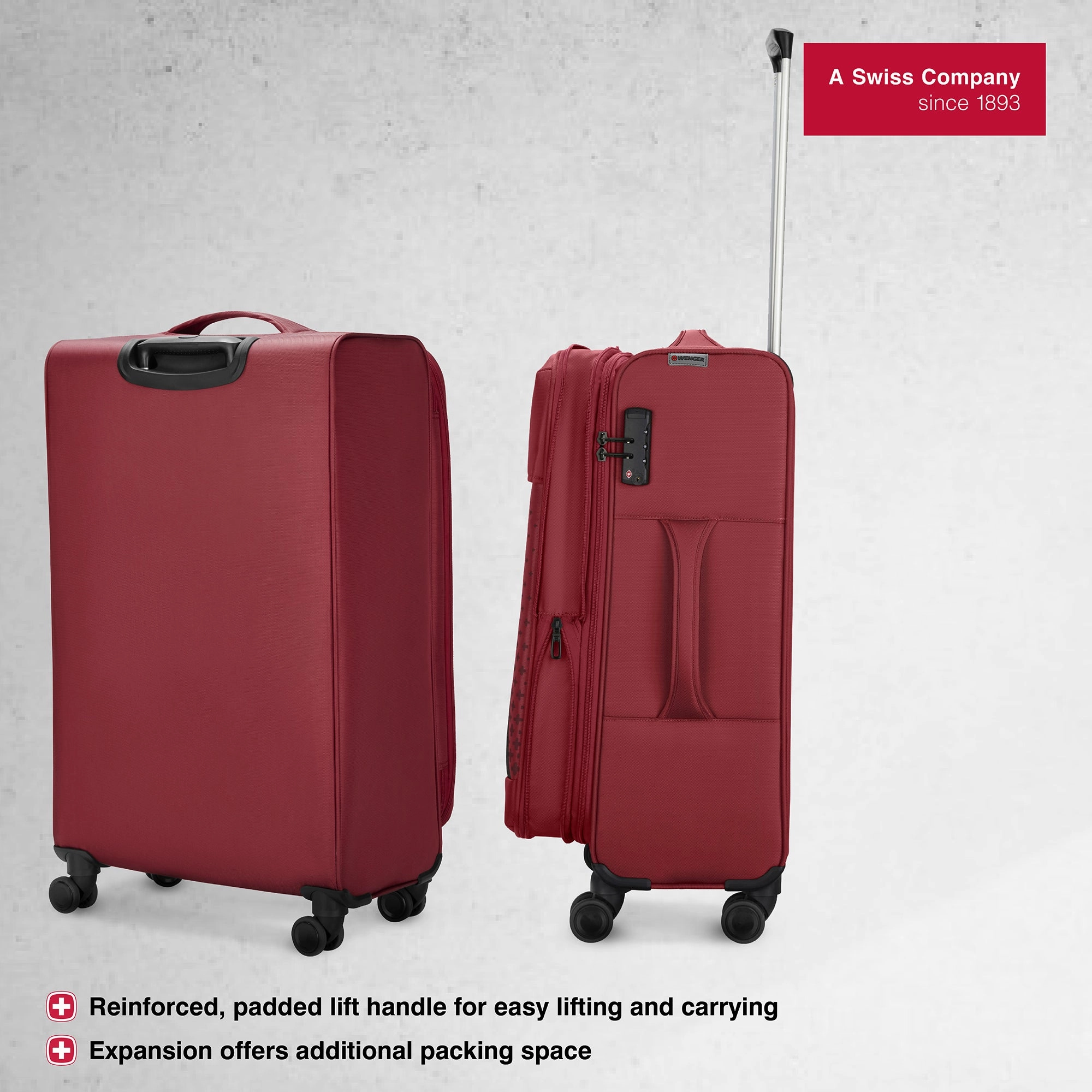 Wenger, Veric Medium Softside Case, Salsa, 66 Liters, Swiss designed-blend of style & function