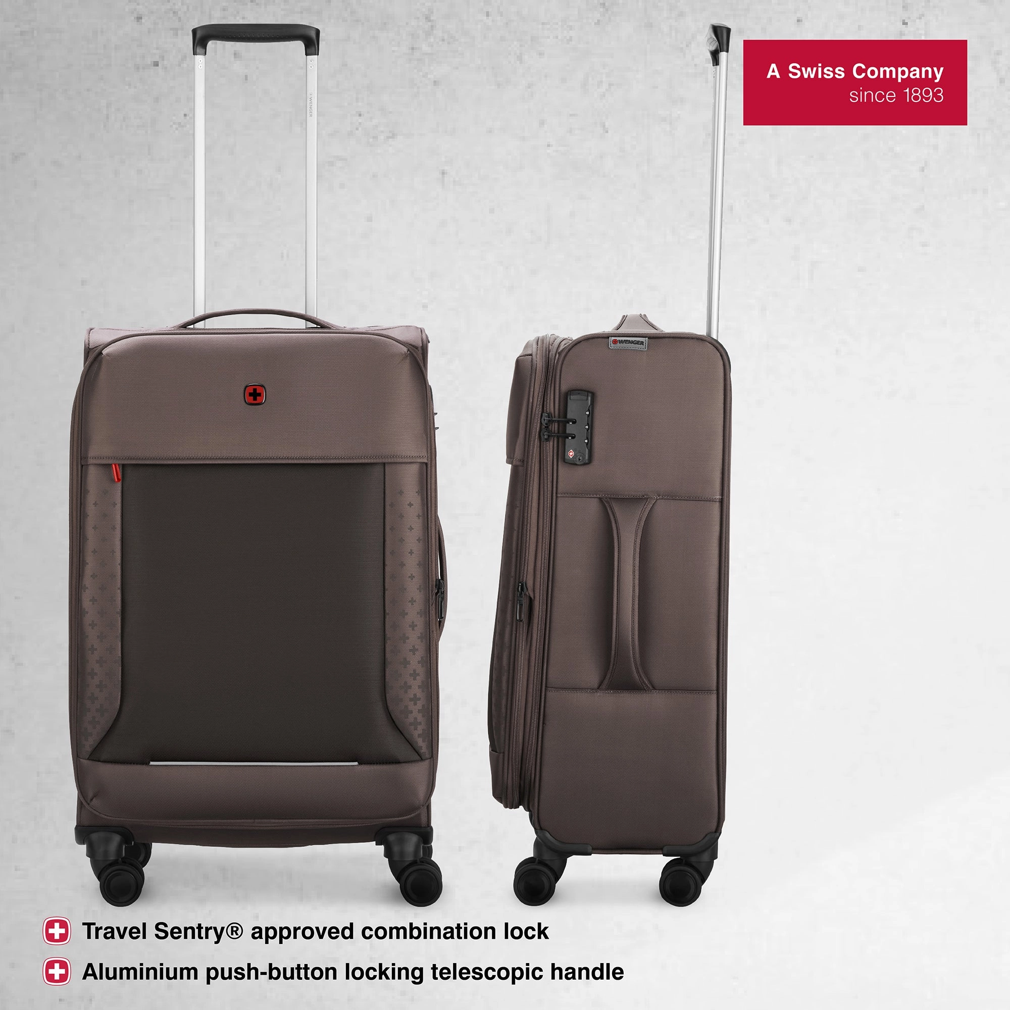 Wenger, Veric Medium Softside Case, Taupe, 66 Litres, Swiss designed
