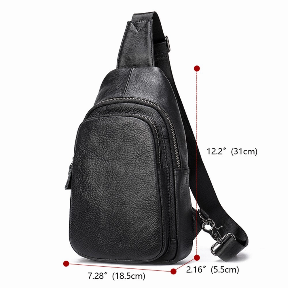 West Louis™ Trendy Genuine Leather Crossbody Men Bag
