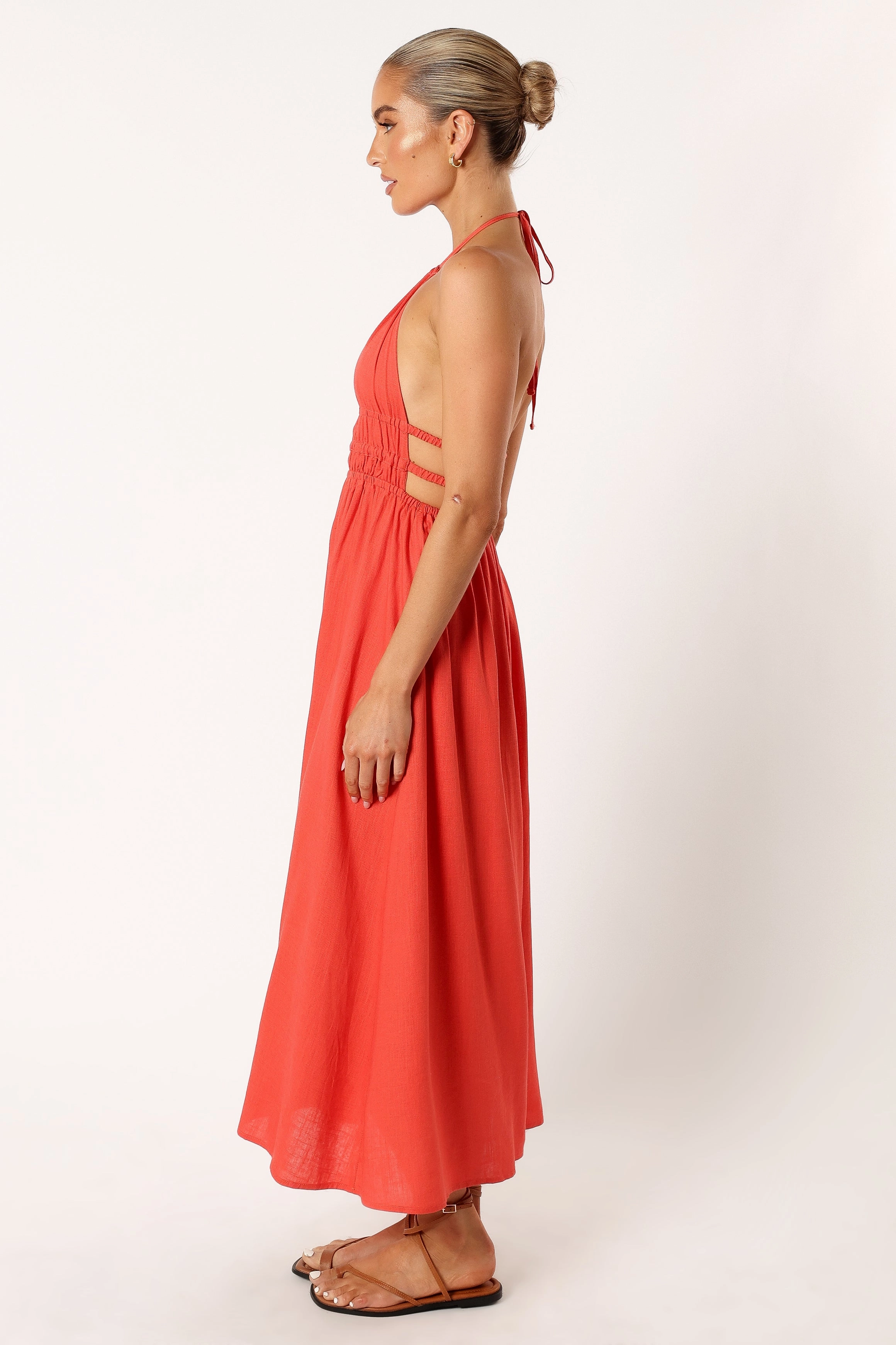 Wilder Halterneck Maxi Dress - Coral Red