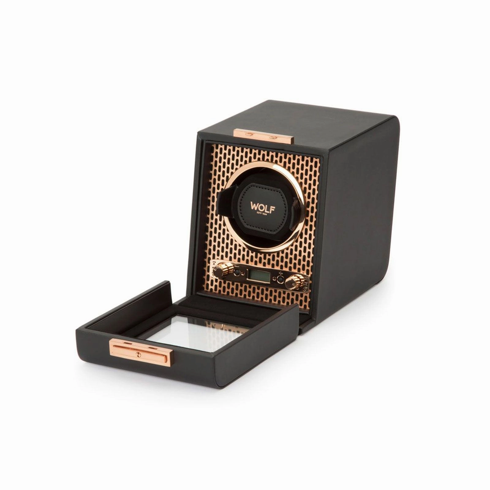 Wolf Axis Single Watch Winder Black & Copper 469116