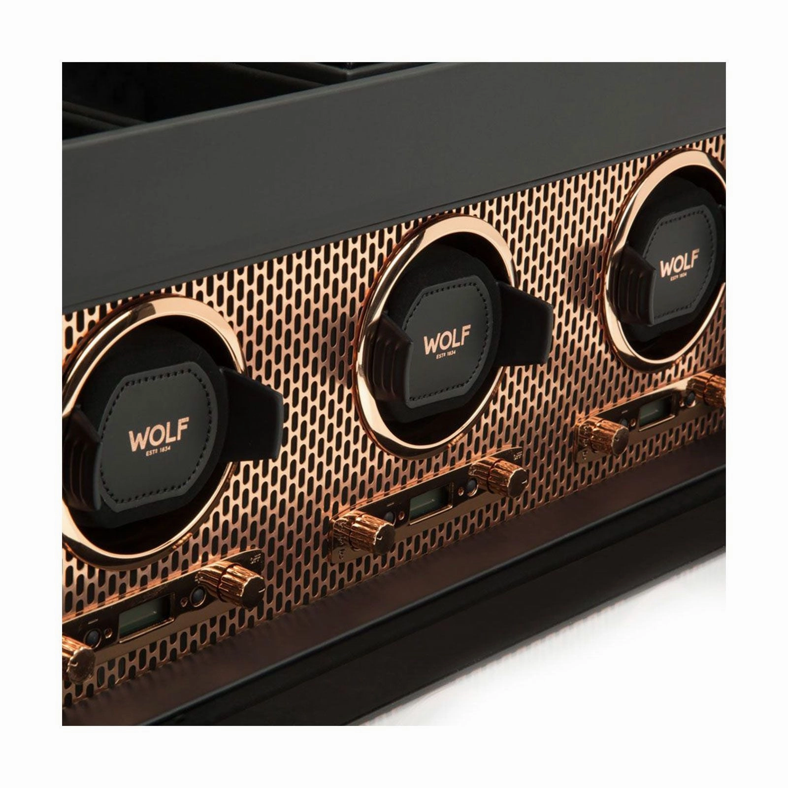 Wolf Axis Triple Watch Winder Black & Copper 469416