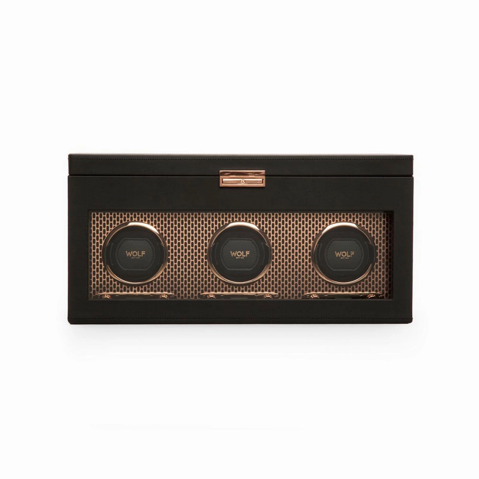 Wolf Axis Triple Watch Winder Black & Copper 469416
