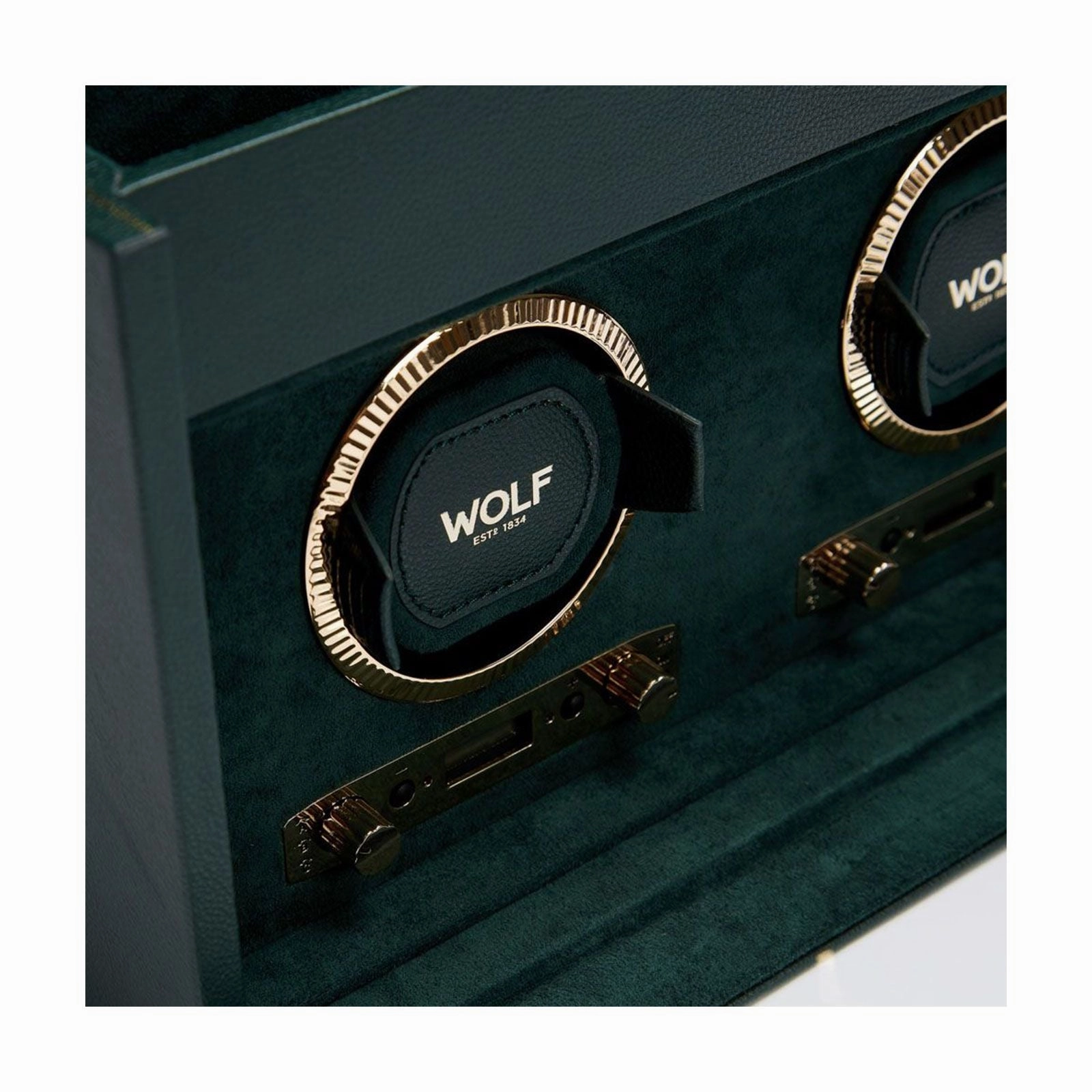 Wolf British Racing Double Watch Winder With Storage Green 792241