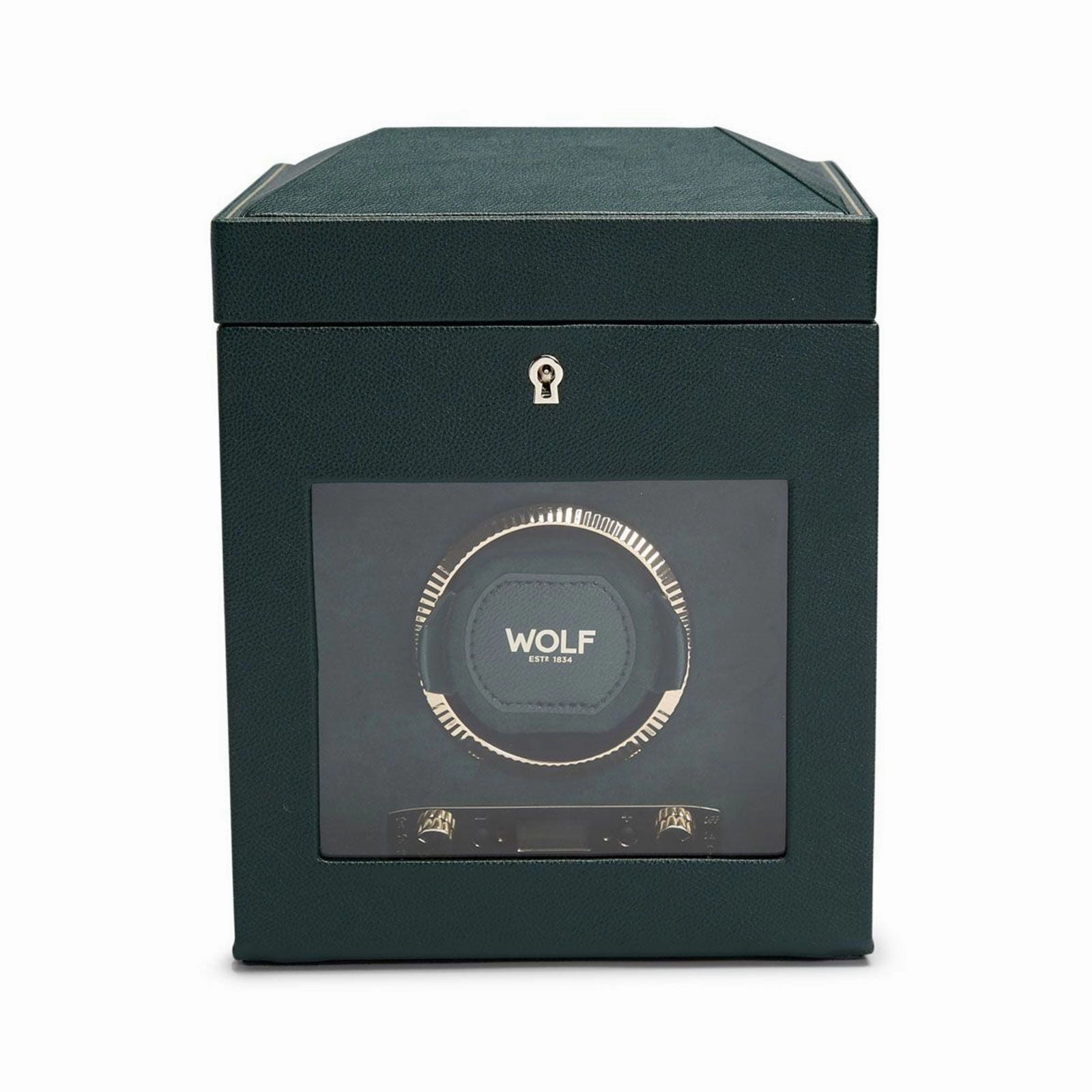 Wolf British Racing Single Watch Winder With Storage Green 792141