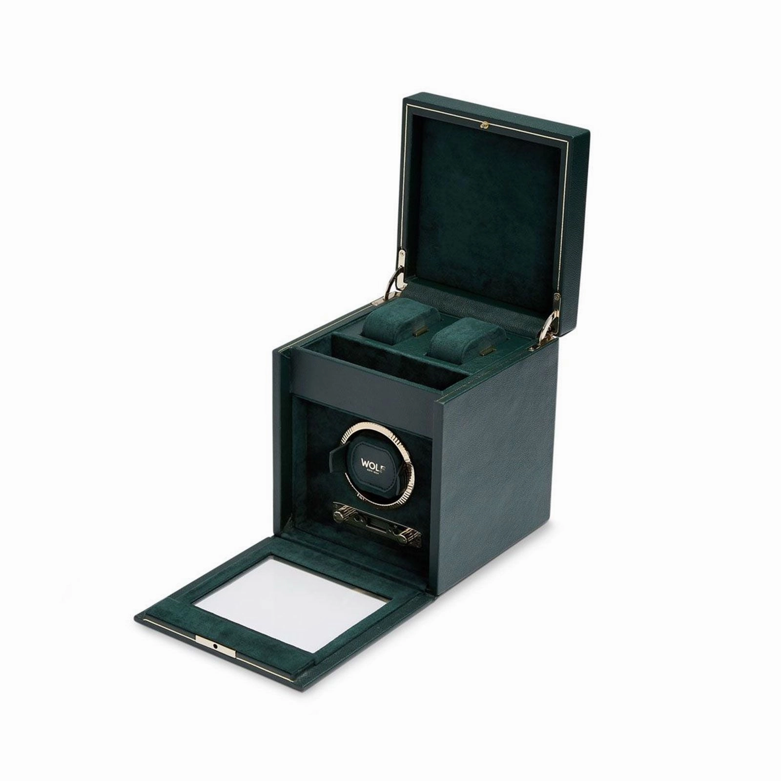 Wolf British Racing Single Watch Winder With Storage Green 792141