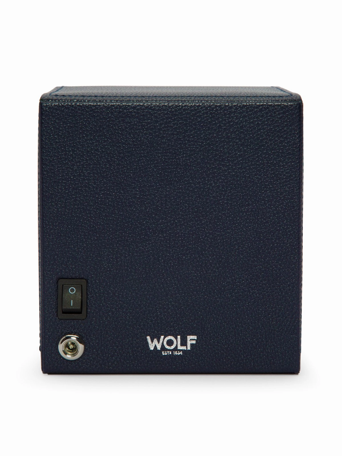 Wolf Cub Single Watch Winder with Cover in Navy 461117