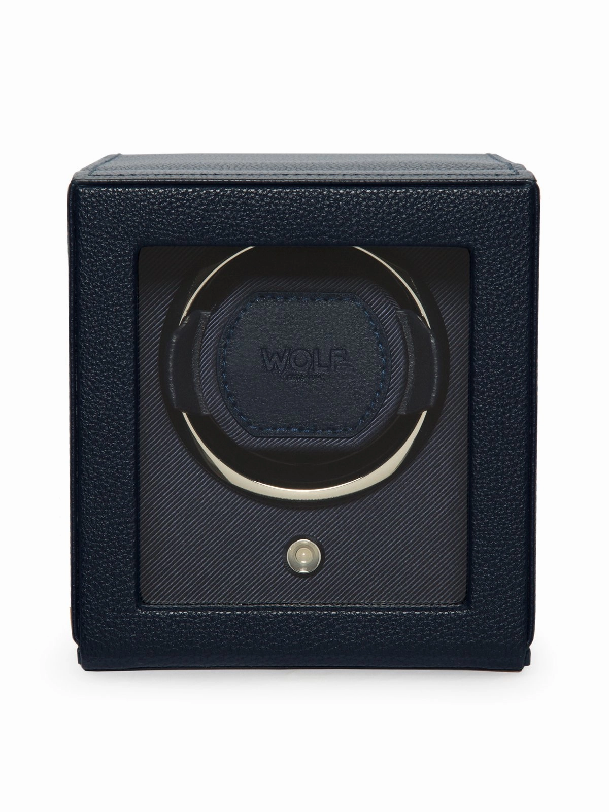 Wolf Cub Single Watch Winder with Cover in Navy 461117