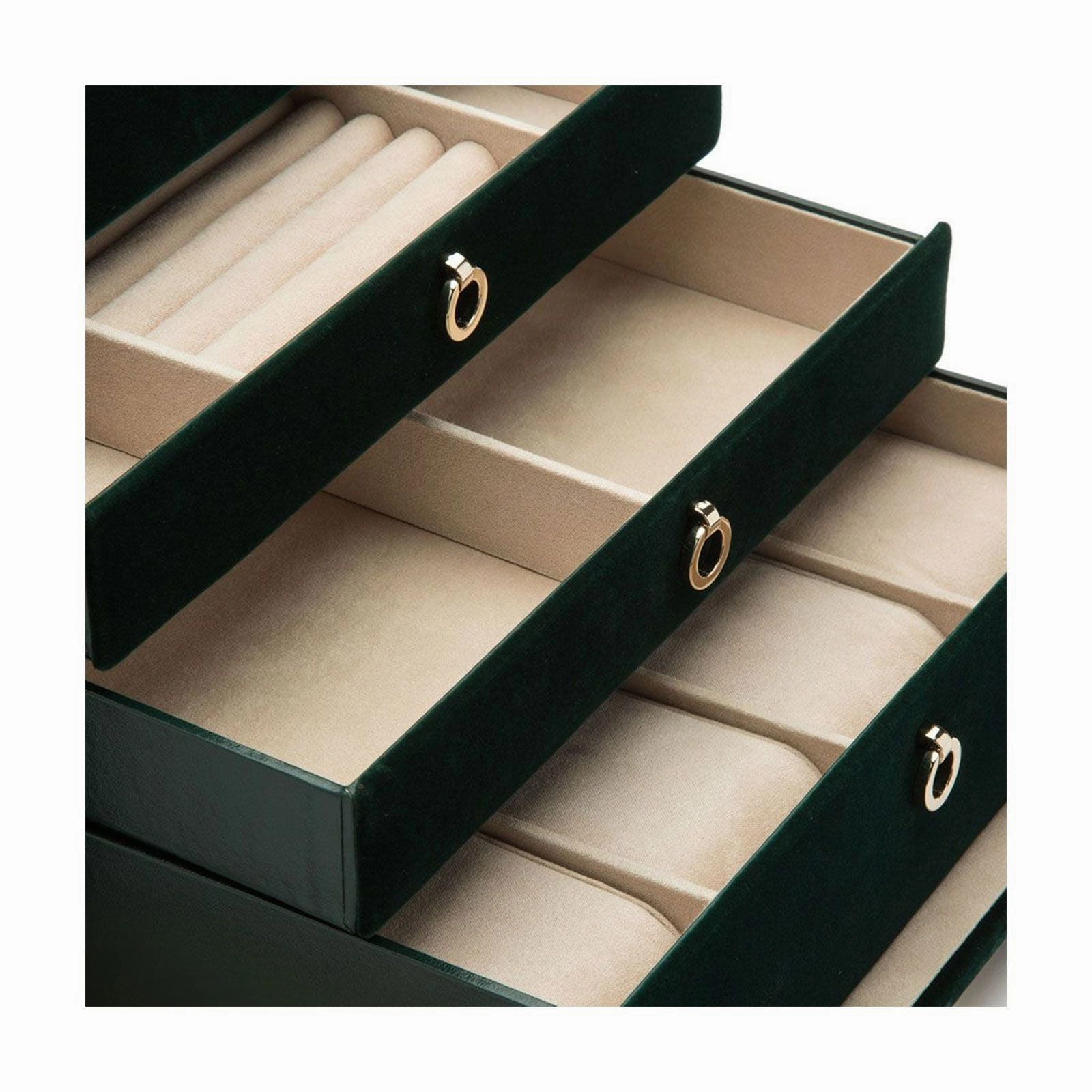 Wolf Zoe Large Floral Jewellery Box Forest Green 393012