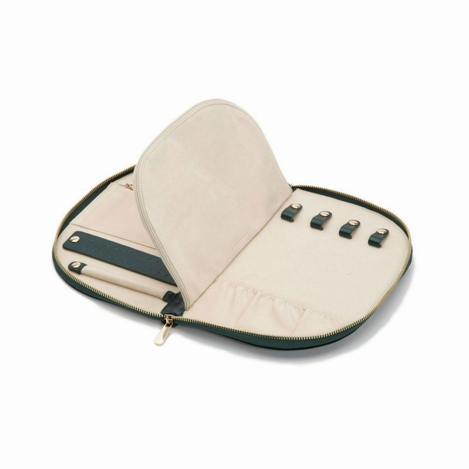 Wolf Zoe Portfolio Floral Jewellery Case Forest Green 393412